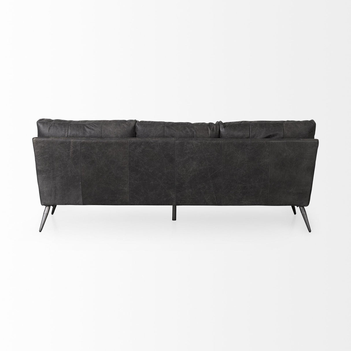 Mercana Cochrane 82L x 33W x 32.3 Black Leather Three Seater Sofa