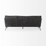 Mercana Cochrane 82L x 33W x 32.3 Black Leather Three Seater Sofa