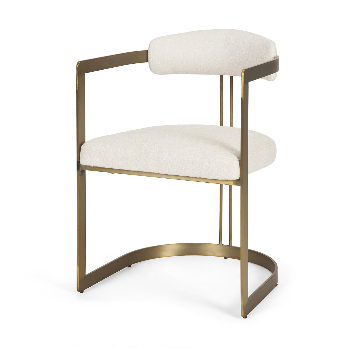 Mercana Hollyfield II Cream Fabric Seat W/ Gold Iron Frame Dining Chair