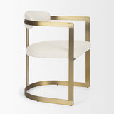 Mercana Hollyfield II Cream Fabric Seat W/ Gold Iron Frame Dining Chair