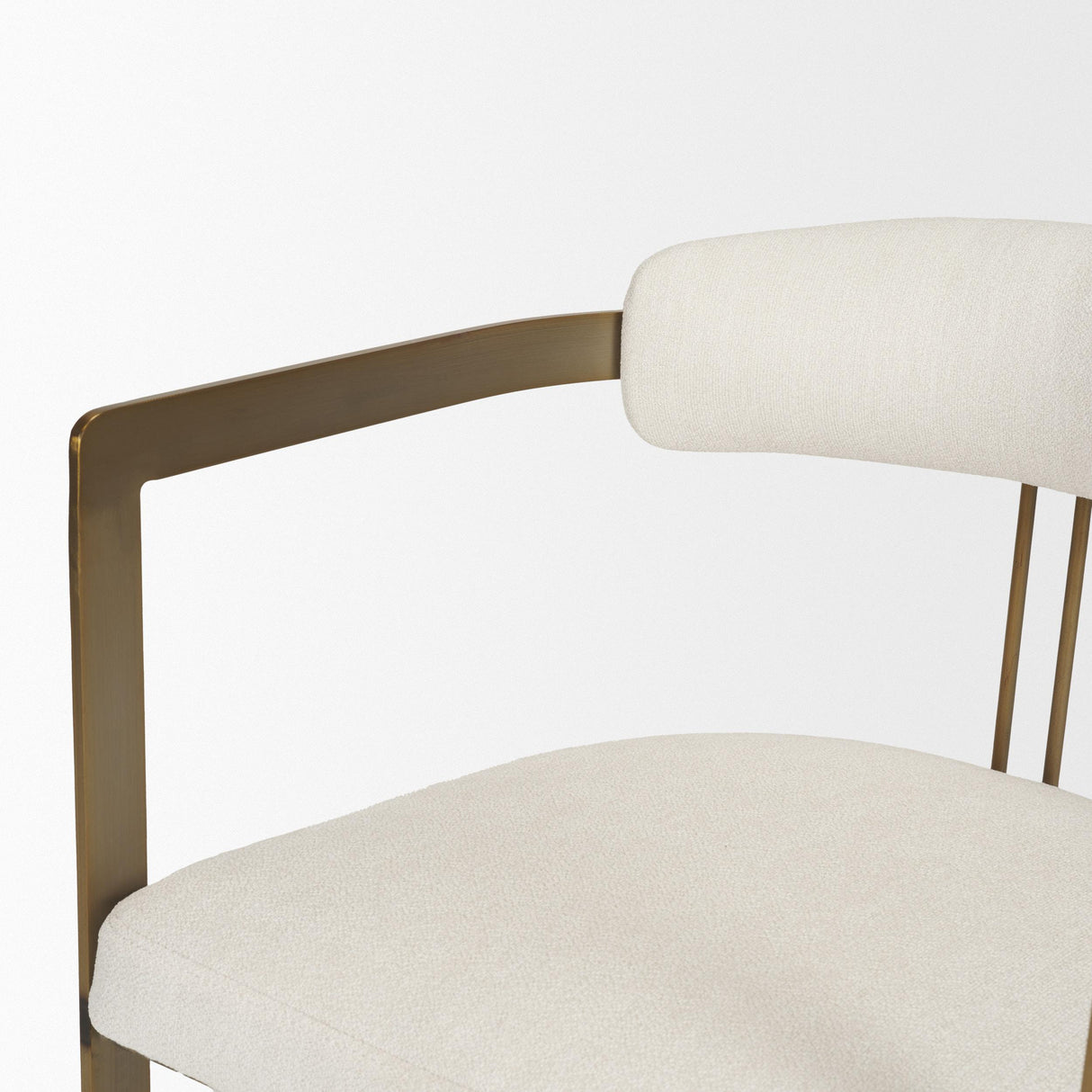 Mercana Hollyfield II Cream Fabric Seat W/ Gold Iron Frame Dining Chair