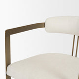 Mercana Hollyfield II Cream Fabric Seat W/ Gold Iron Frame Dining Chair
