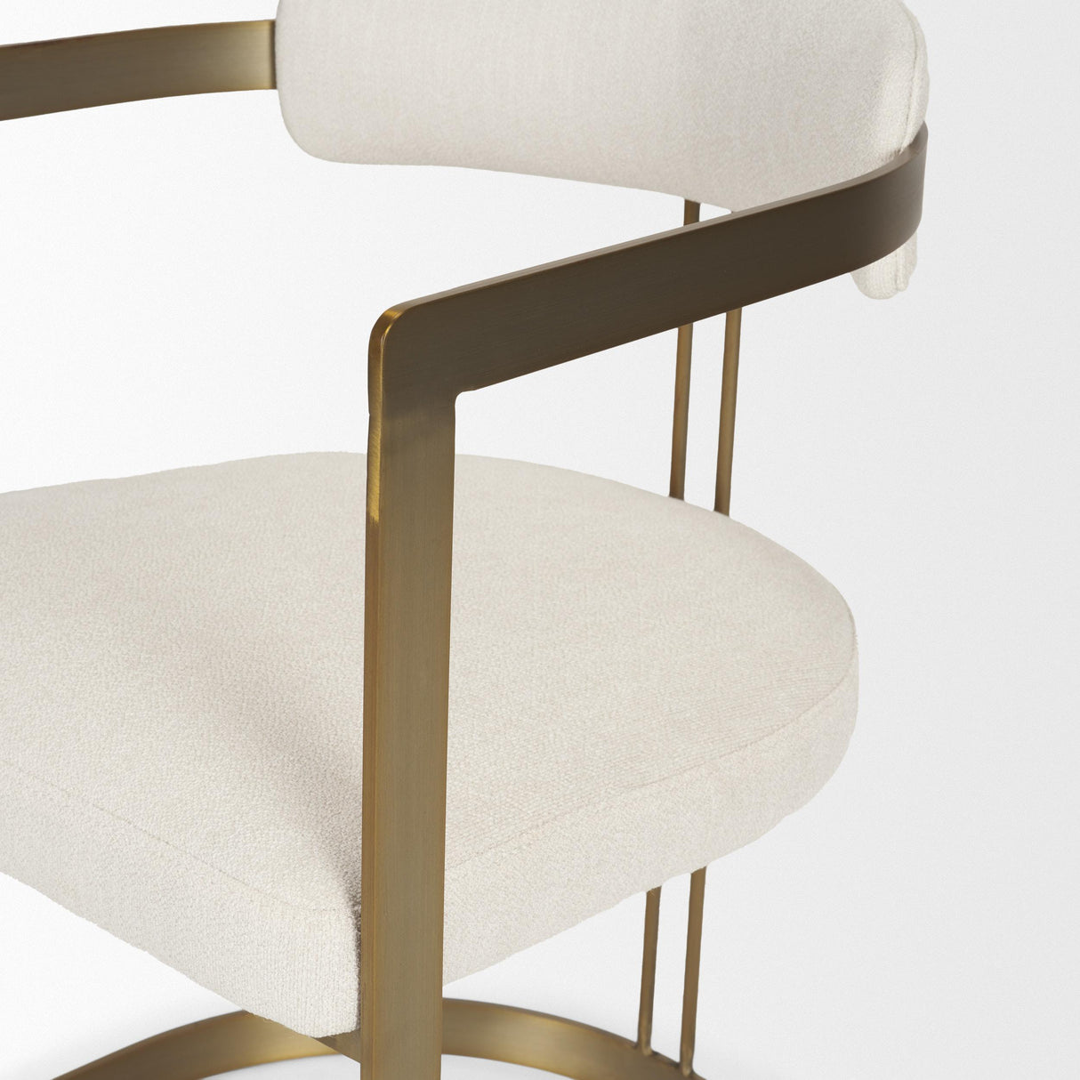 Mercana Hollyfield II Cream Fabric Seat W/ Gold Iron Frame Dining Chair
