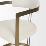 Mercana Hollyfield II Cream Fabric Seat W/ Gold Iron Frame Dining Chair
