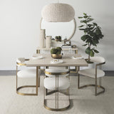 Mercana Hollyfield II Cream Fabric Seat W/ Gold Iron Frame Dining Chair