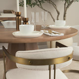 Mercana Hollyfield II Cream Fabric Seat W/ Gold Iron Frame Dining Chair