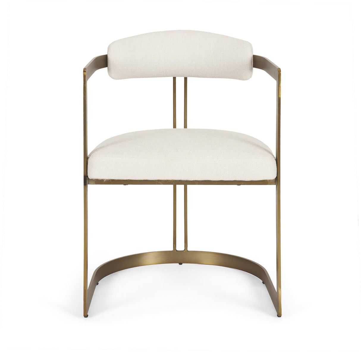 Mercana Hollyfield II Cream Fabric Seat W/ Gold Iron Frame Dining Chair