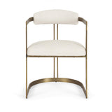 Mercana Hollyfield II Cream Fabric Seat W/ Gold Iron Frame Dining Chair