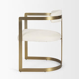 Mercana Hollyfield II Cream Fabric Seat W/ Gold Iron Frame Dining Chair