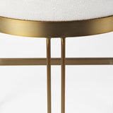 Mercana Hollyfield II Cream Fabric Seat W/ Gold Metal Base Counter Stool