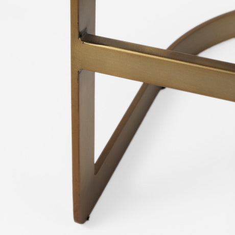 Mercana Hollyfield II Cream Fabric Seat W/ Gold Metal Base Counter Stool