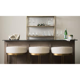 Mercana Hollyfield II Cream Fabric Seat W/ Gold Metal Base Counter Stool