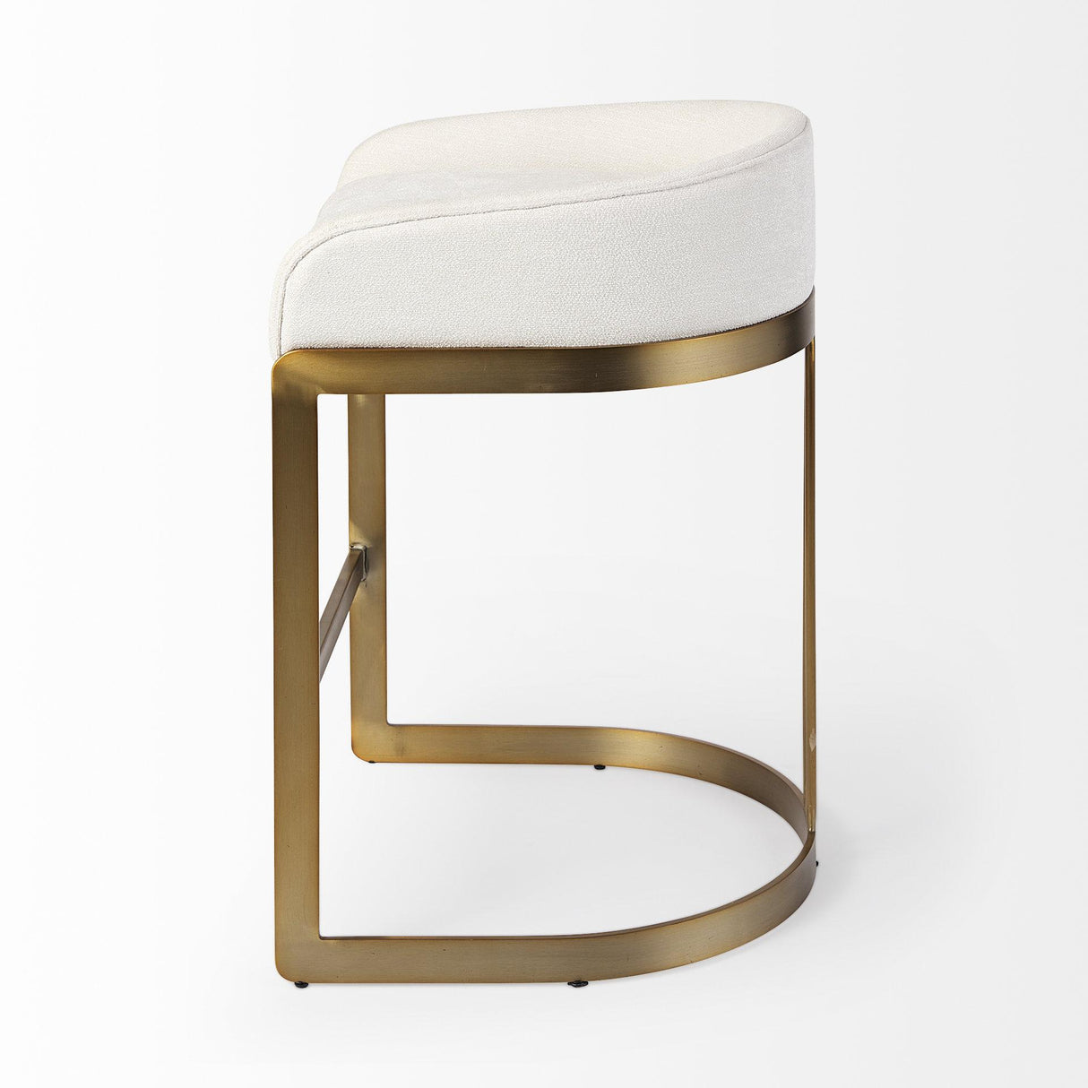 Mercana Hollyfield II Cream Fabric Seat W/ Gold Metal Base Counter Stool