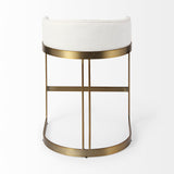 Mercana Hollyfield II Cream Fabric Seat W/ Gold Metal Base Counter Stool