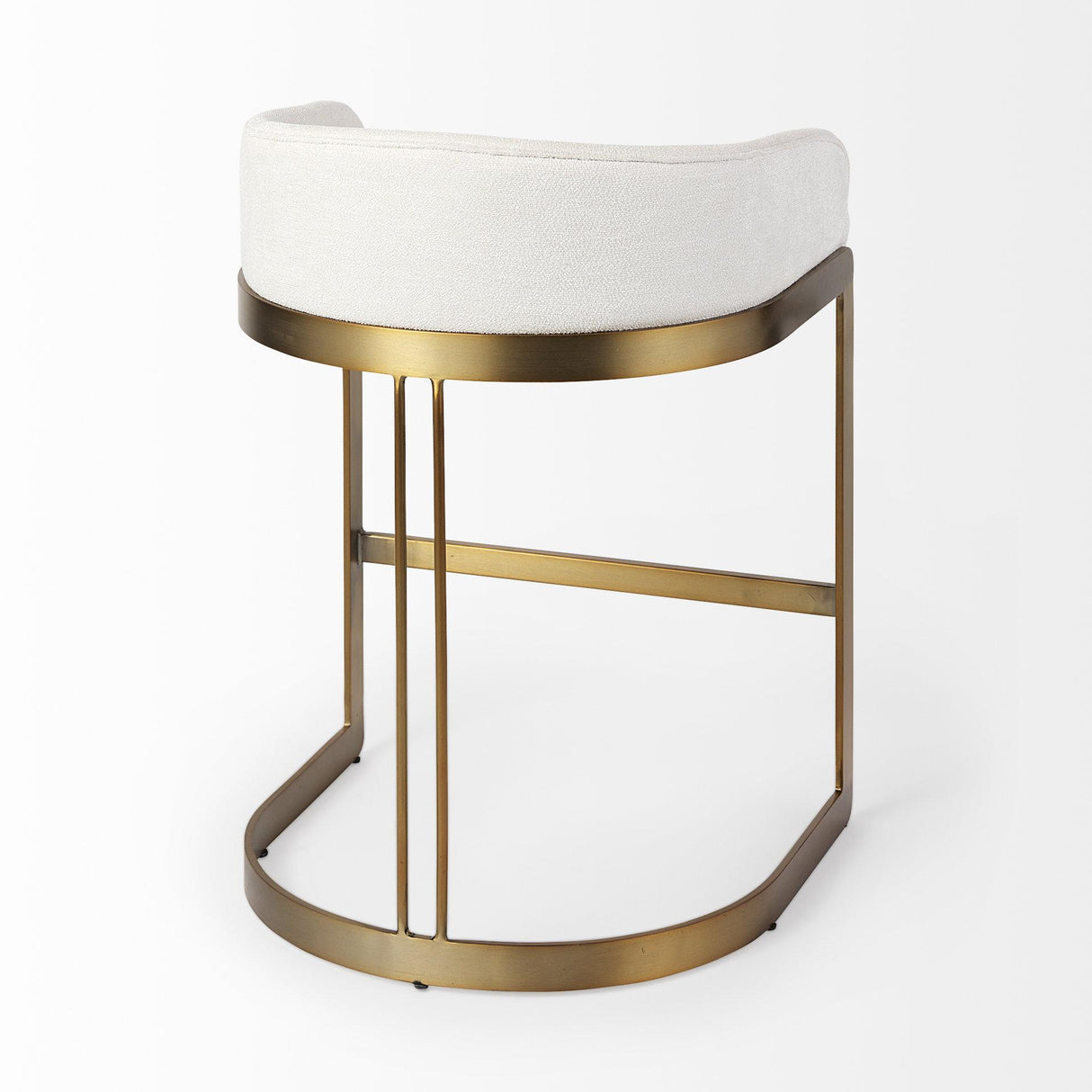 Mercana Hollyfield II Cream Fabric Seat W/ Gold Metal Base Counter Stool