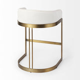 Mercana Hollyfield II Cream Fabric Seat W/ Gold Metal Base Counter Stool