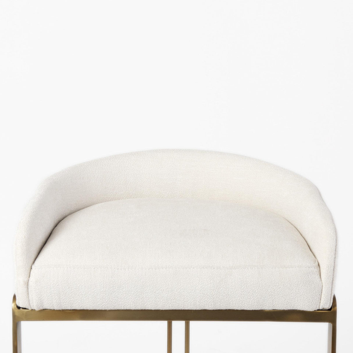 Mercana Hollyfield II Cream Fabric Seat W/ Gold Metal Base Counter Stool