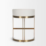 Mercana Hollyfield II Cream Fabric Seat W/ Gold Metal Base Counter Stool