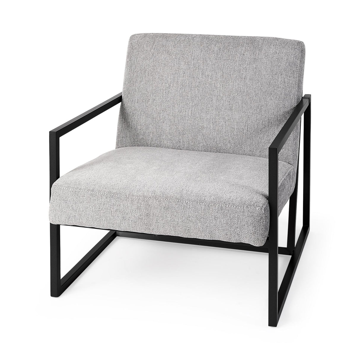 Mercana Armelle Gray Fabric Seat W/Black Metal Frame Accent Chair