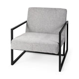 Mercana Armelle Gray Fabric Seat W/Black Metal Frame Accent Chair