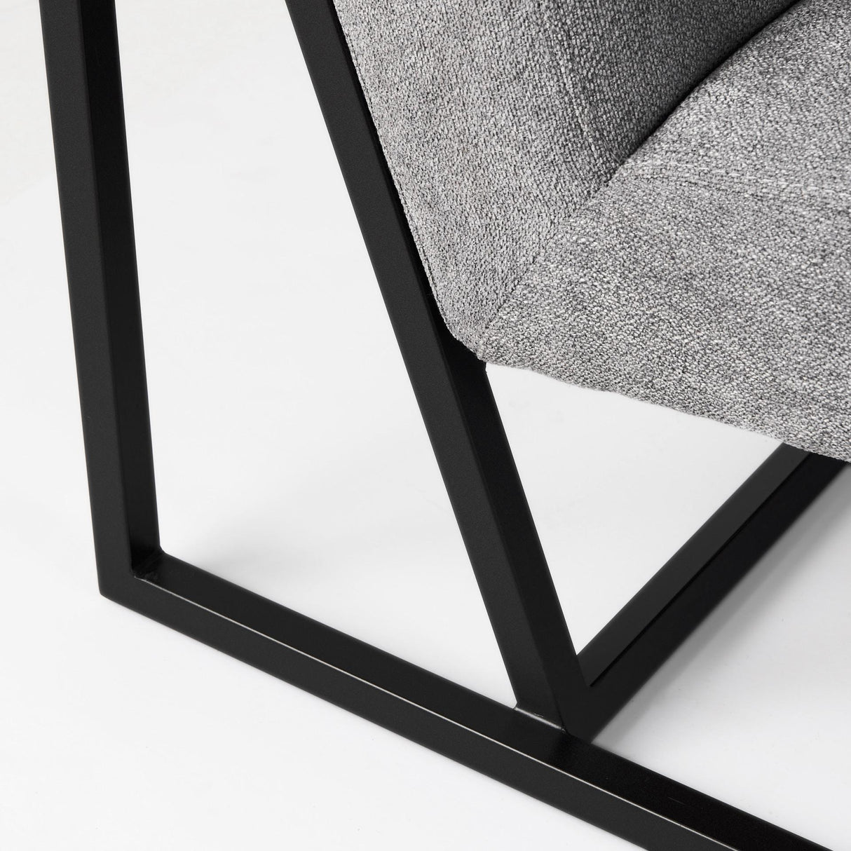 Mercana Armelle Gray Fabric Seat W/Black Metal Frame Accent Chair