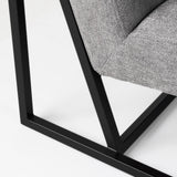 Mercana Armelle Gray Fabric Seat W/Black Metal Frame Accent Chair