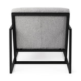 Mercana Armelle Gray Fabric Seat W/Black Metal Frame Accent Chair