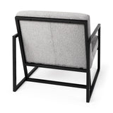 Mercana Armelle Gray Fabric Seat W/Black Metal Frame Accent Chair