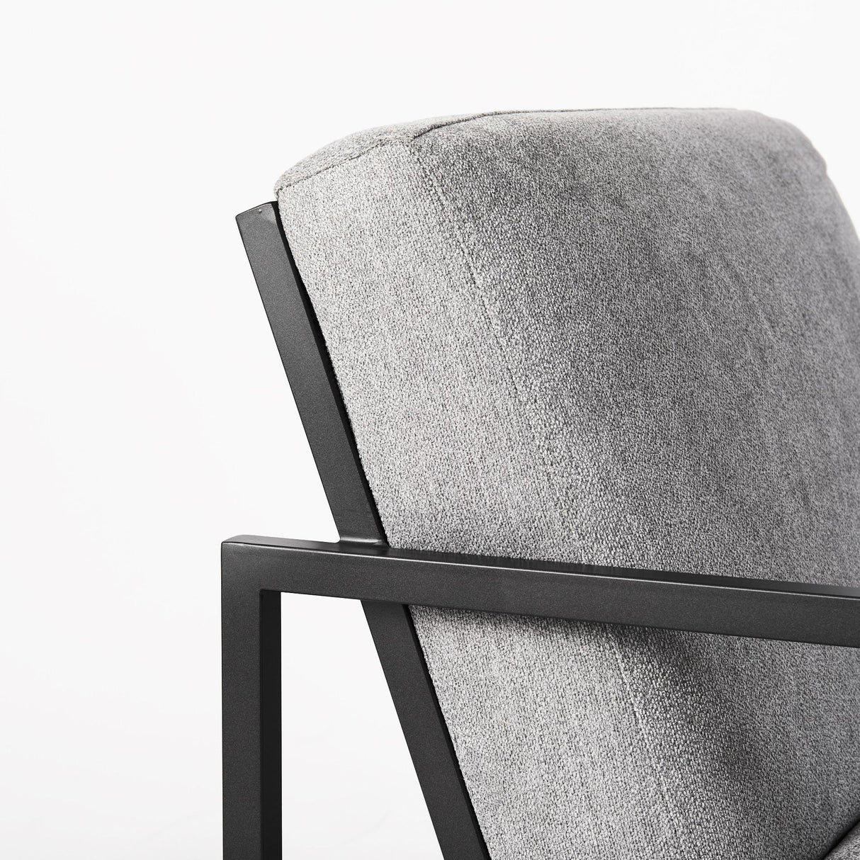 Mercana Armelle Gray Fabric Seat W/Black Metal Frame Accent Chair
