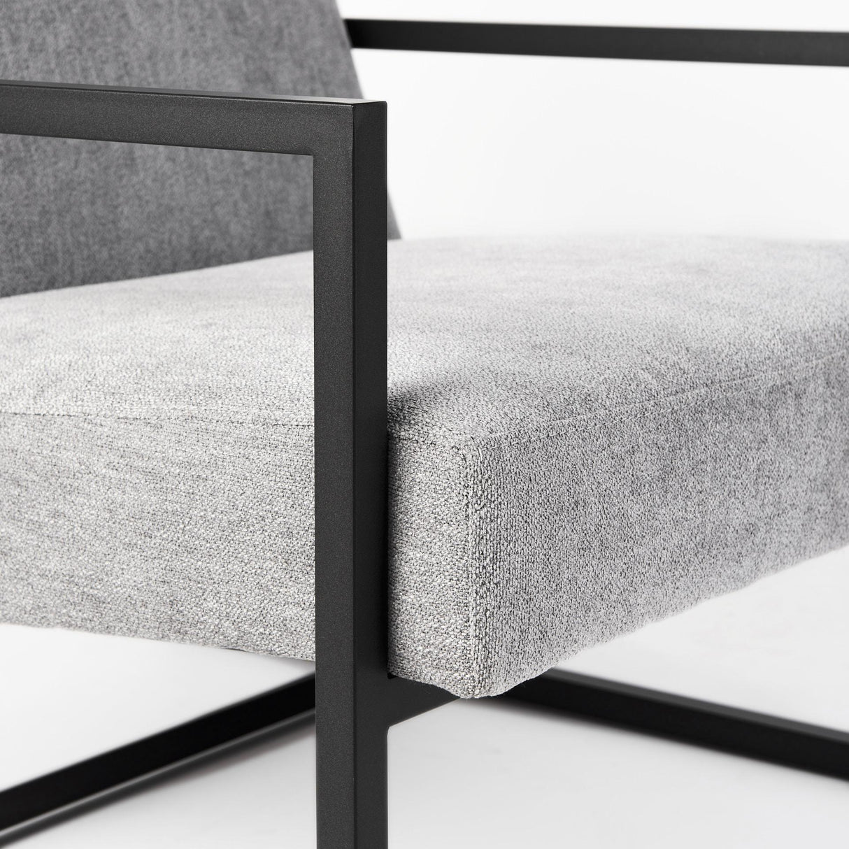 Mercana Armelle Gray Fabric Seat W/Black Metal Frame Accent Chair
