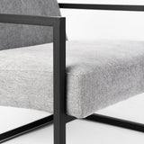 Mercana Armelle Gray Fabric Seat W/Black Metal Frame Accent Chair