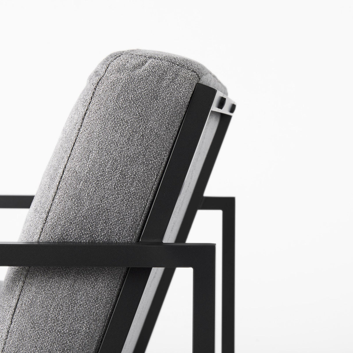 Mercana Armelle Gray Fabric Seat W/Black Metal Frame Accent Chair
