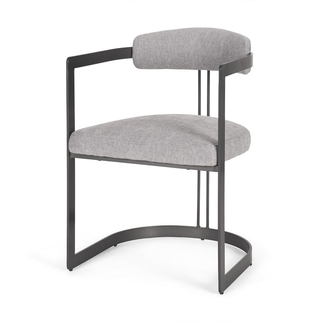 Mercana Hollyfield II Gray Fabric Seat W/ Gray Iron Frame Dining Chair