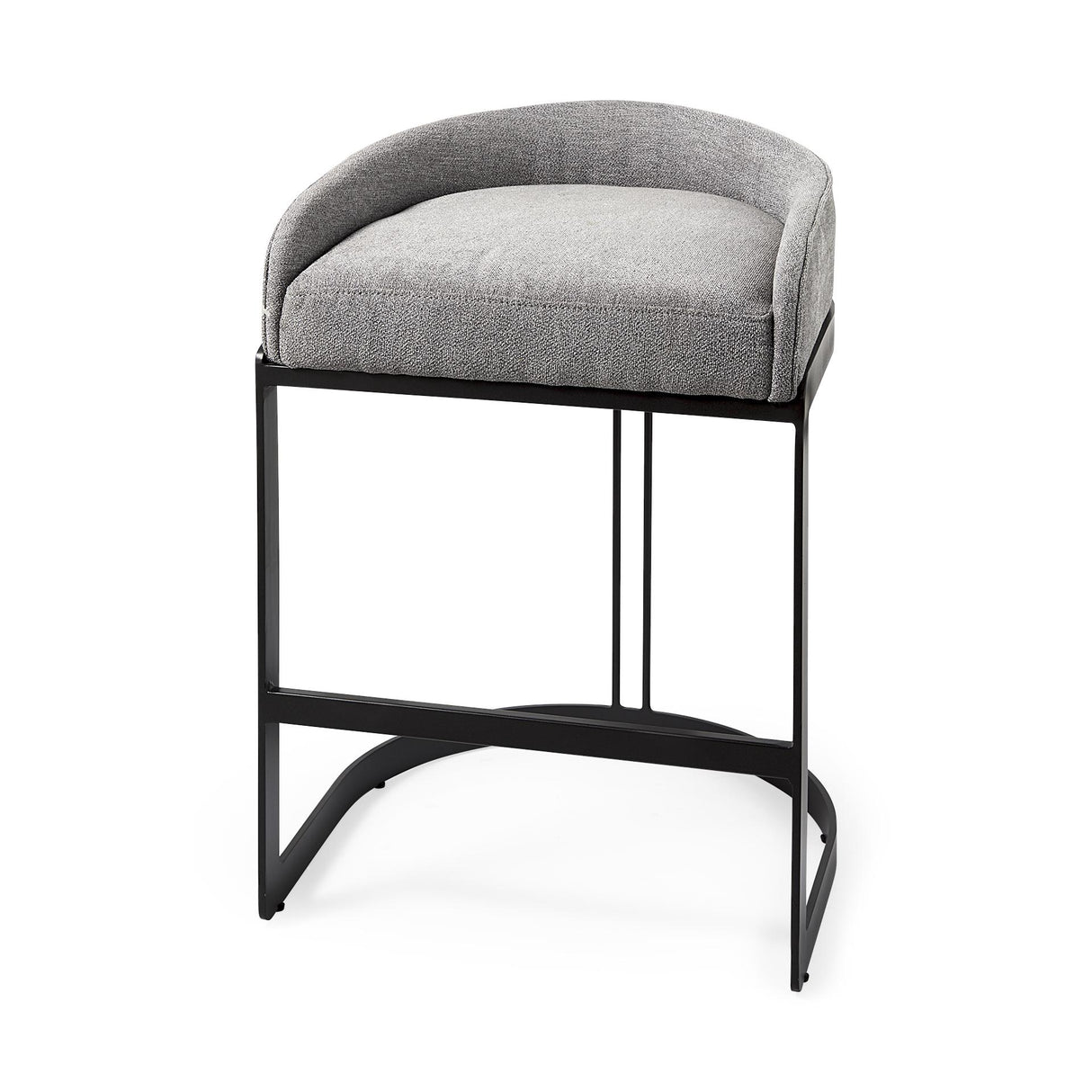 Mercana Hollyfield II Gray Fabric Seat W/ Gray Metal Base Counter Stool