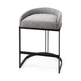 Mercana Hollyfield II Gray Fabric Seat W/ Gray Metal Base Counter Stool
