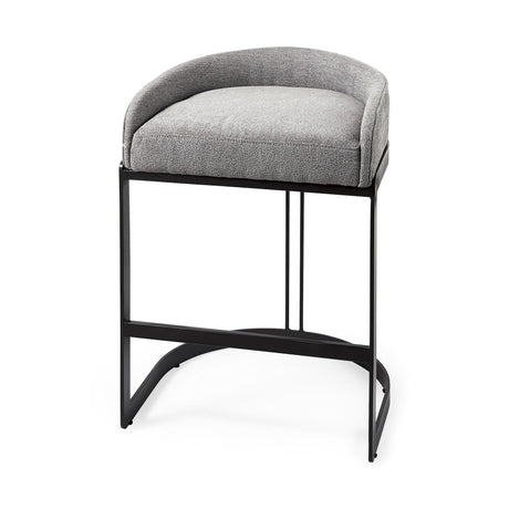 Mercana Hollyfield II Gray Fabric Seat W/ Gray Metal Base Counter Stool