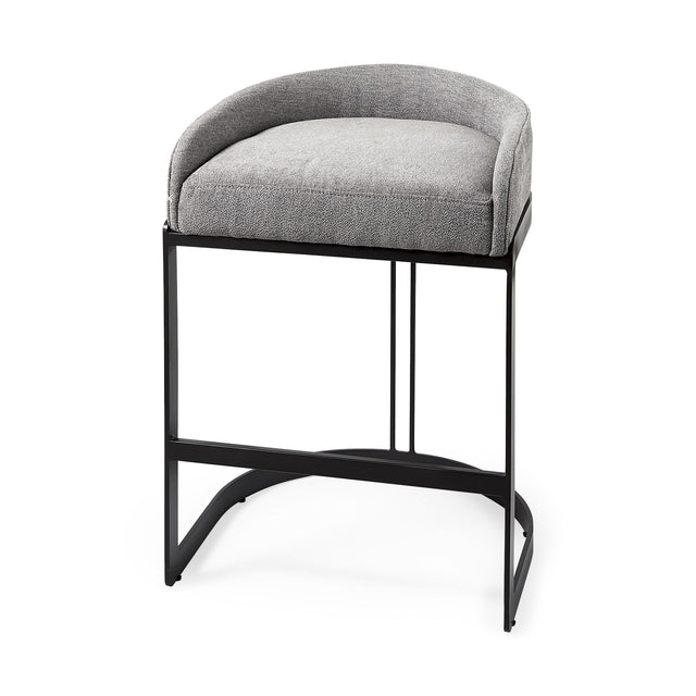 Mercana Hollyfield II Gray Fabric Seat W/ Gray Metal Base Counter Stool