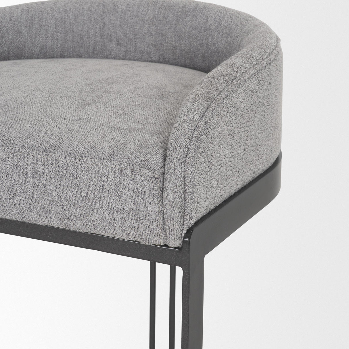 Mercana Hollyfield II Gray Fabric Seat W/ Gray Metal Base Counter Stool