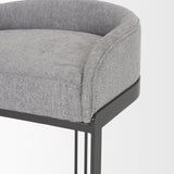 Mercana Hollyfield II Gray Fabric Seat W/ Gray Metal Base Counter Stool