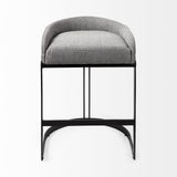 Mercana Hollyfield II Gray Fabric Seat W/ Gray Metal Base Counter Stool