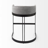 Mercana Hollyfield II Gray Fabric Seat W/ Gray Metal Base Counter Stool
