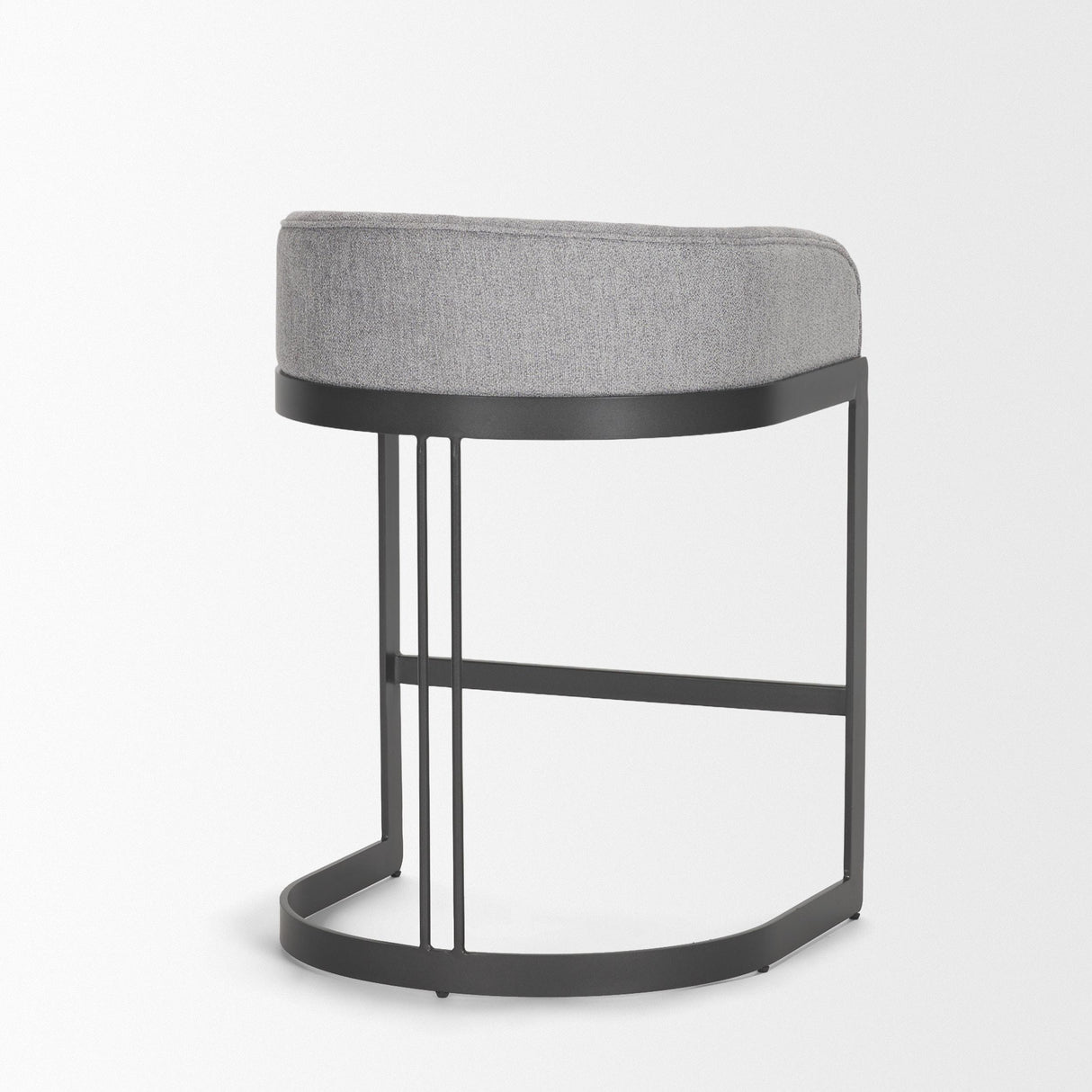 Mercana Hollyfield II Gray Fabric Seat W/ Gray Metal Base Counter Stool