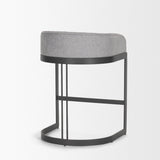 Mercana Hollyfield II Gray Fabric Seat W/ Gray Metal Base Counter Stool