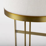 Mercana Hollyfield II Cream Fabric Seat W/ Gold Metal Base Bar Stool