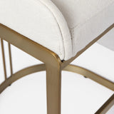 Mercana Hollyfield II Cream Fabric Seat W/ Gold Metal Base Bar Stool