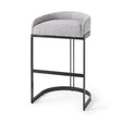 Mercana Hollyfield II Gray Fabric Seat W/ Gray Metal Base Bar Stool