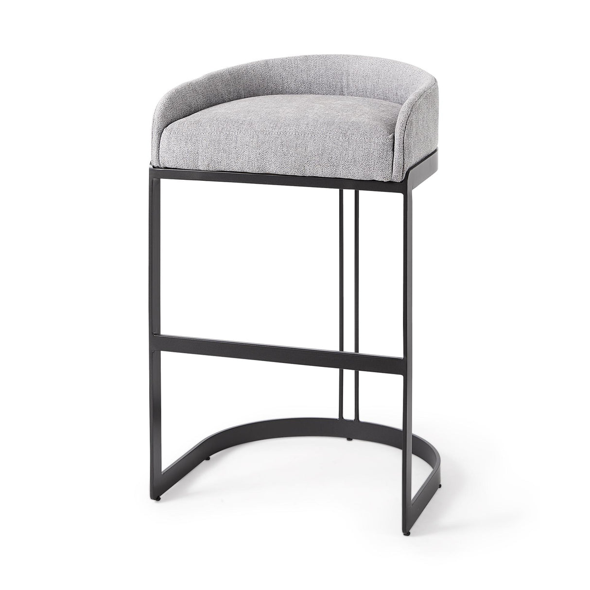 Mercana Hollyfield II Gray Fabric Seat W/ Gray Metal Base Bar Stool