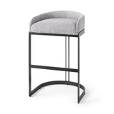 Mercana Hollyfield II Gray Fabric Seat W/ Gray Metal Base Bar Stool