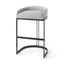 Mercana Hollyfield II Gray Fabric Seat W/ Gray Metal Base Bar Stool