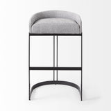 Mercana Hollyfield II Gray Fabric Seat W/ Gray Metal Base Bar Stool
